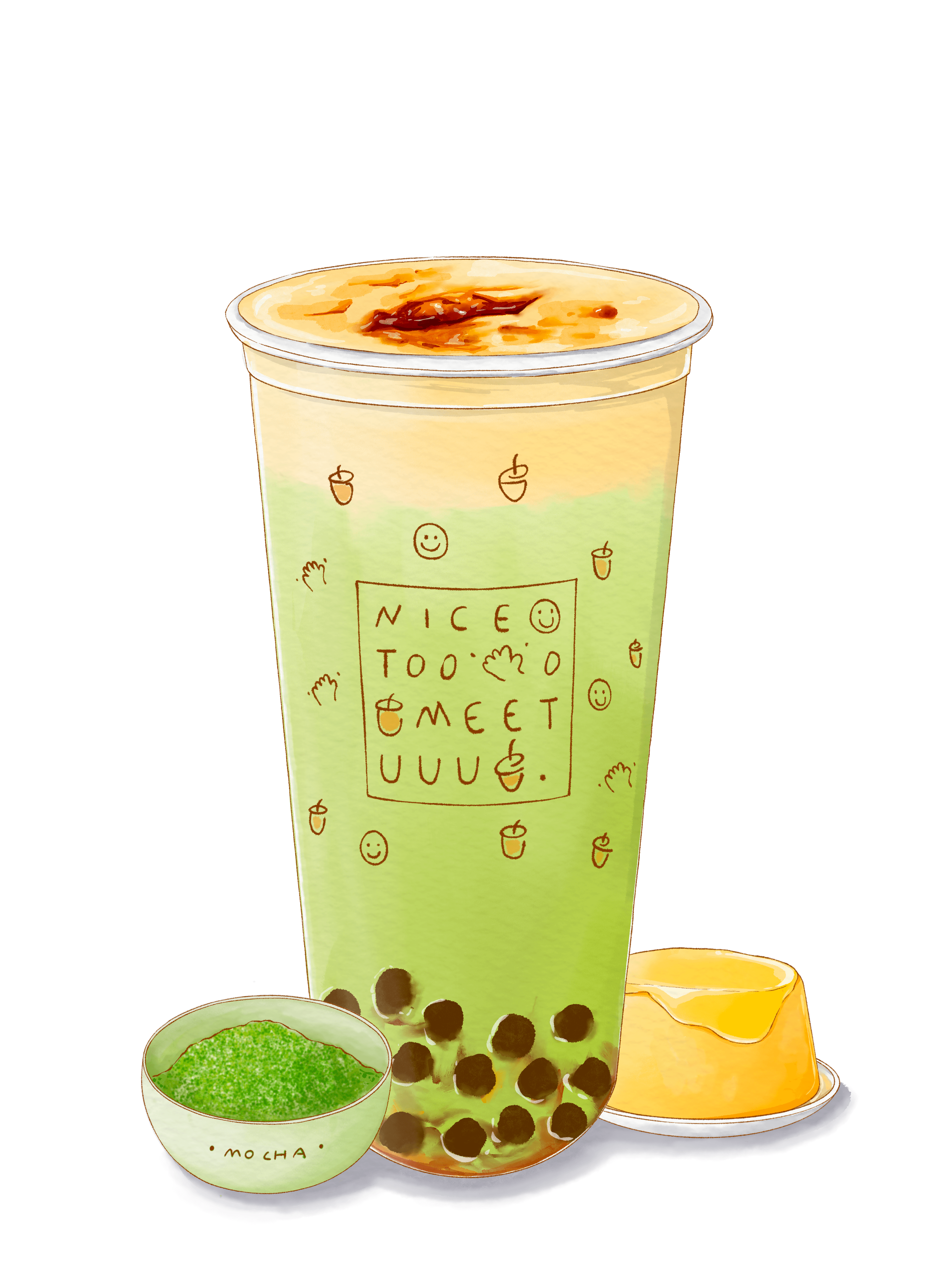 product-image-Creme Brûleé Matcha Milk Tea - M/L - 抹茶烤布蕾