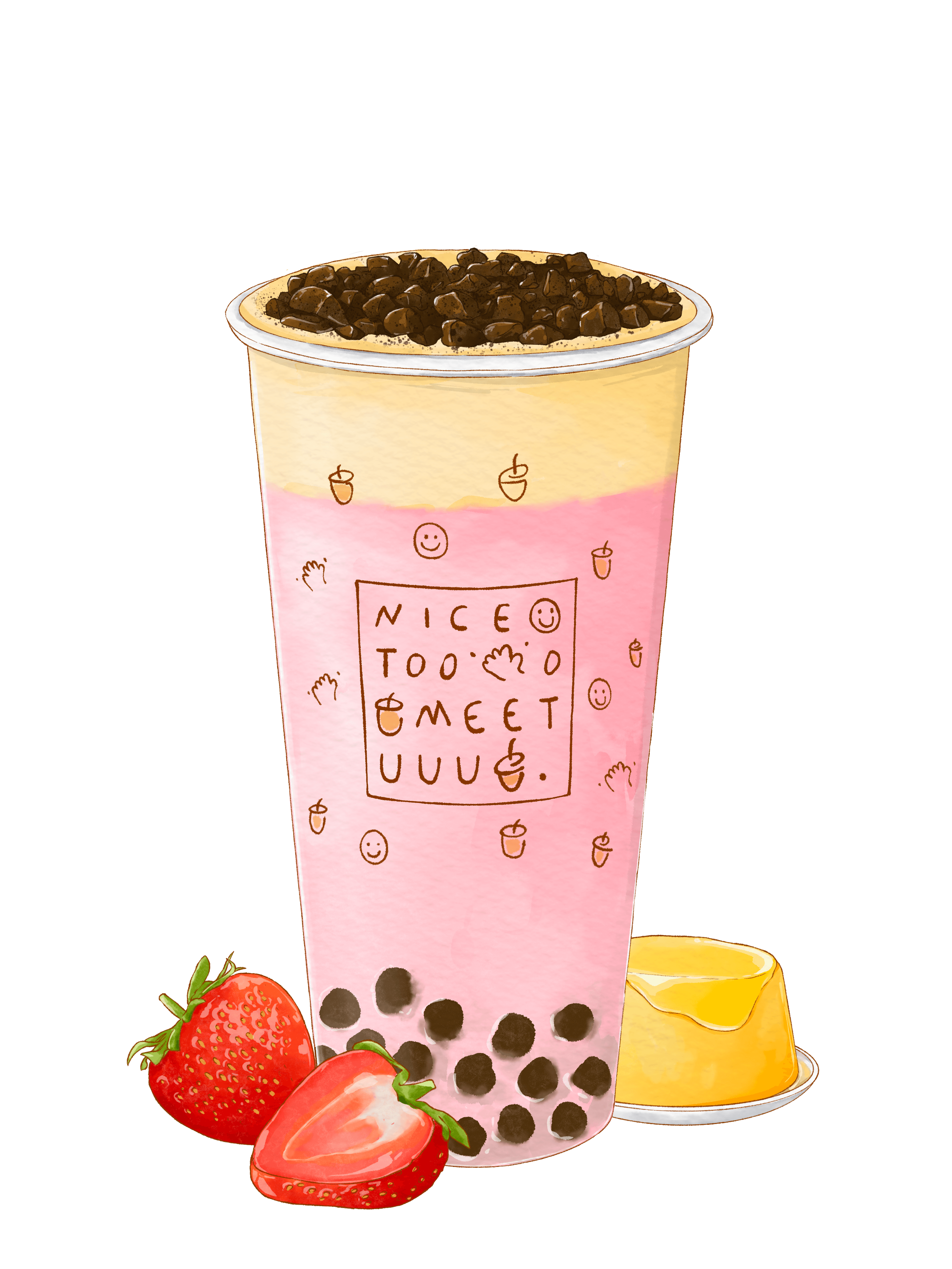 product-image-Strawberry Creme Brûlée Oreo Milk Tea (M/L) 草莓布蕾奥利奥