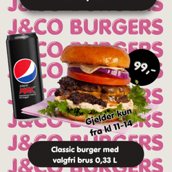 product-image-Classic smash burger med valgfri brus