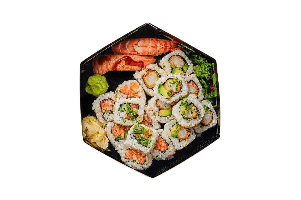 product-image-Laks og scampi - 18 biter (1 person)