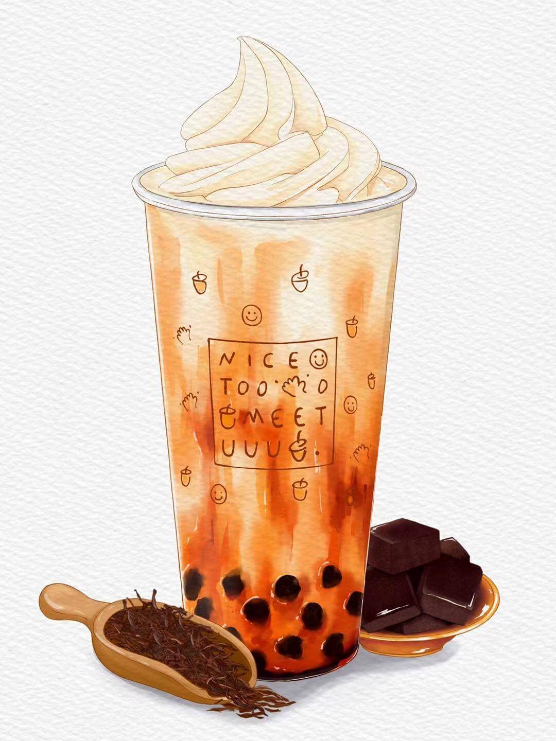 product-image-Lava Pearl Milk Tea with Ice cream （L) 经典黑糖珍珠奶茶雪顶