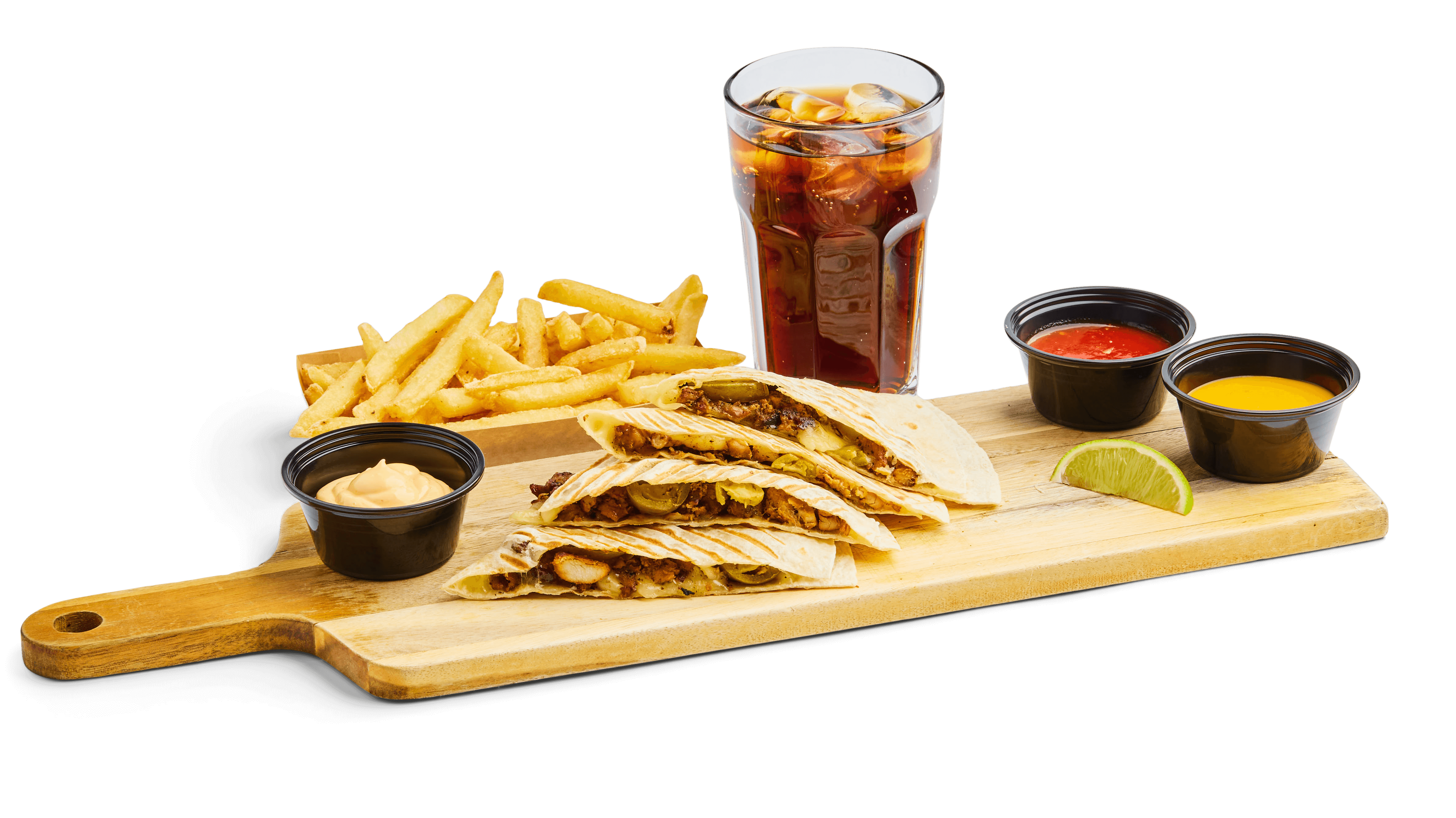 product-image-Jalapeño Quesadilla + Nachos or fries + Dip + Drink After 21