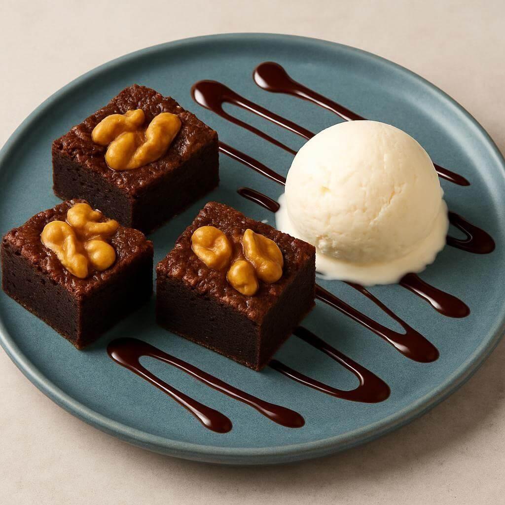 product-image-Brownie with vanila icecream
