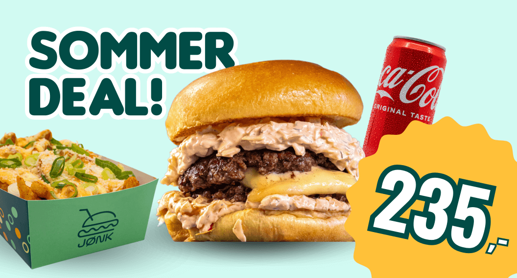product-image-Choice of burger + JønkFries + Canned drink