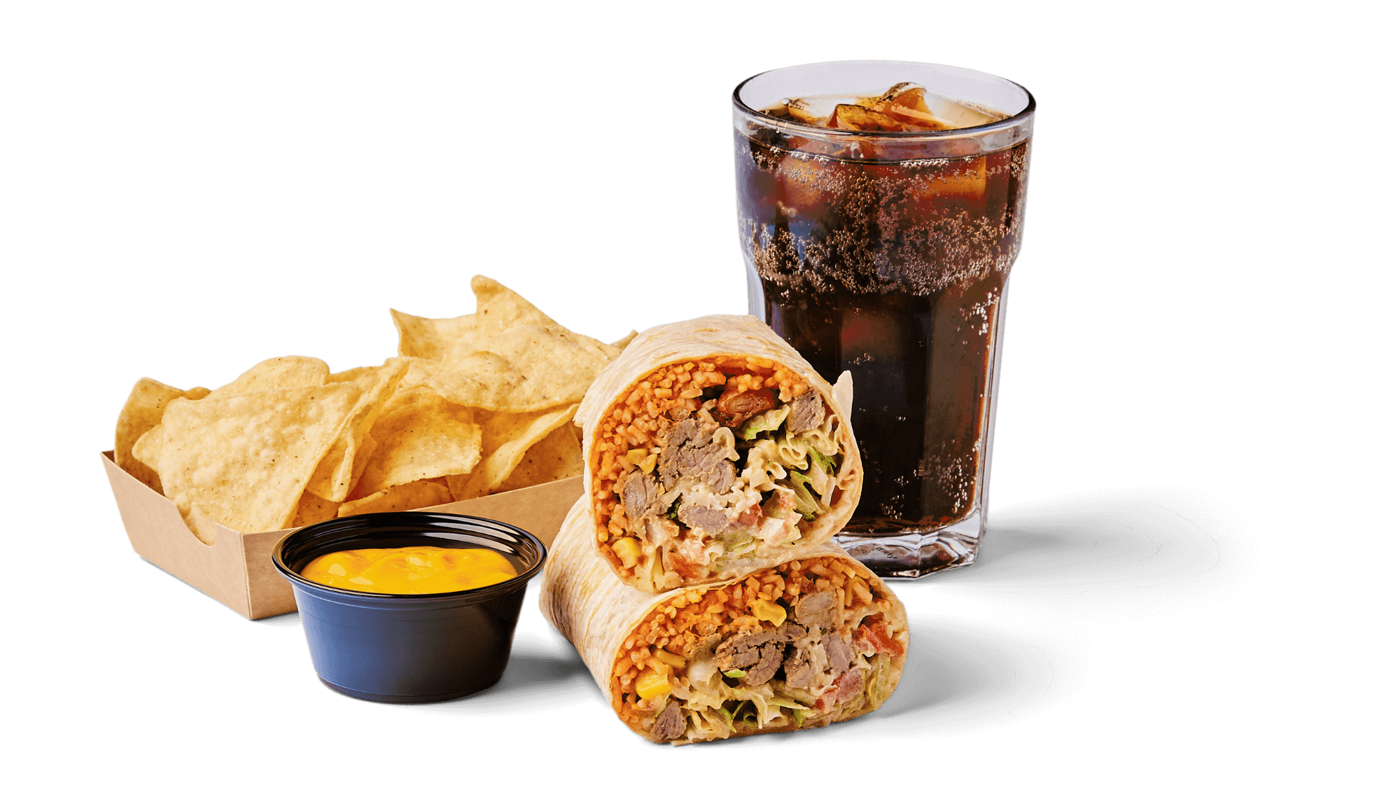 product-image-Grilled Steak Burrito/Bowl + Nachos or Fries + Dip + Drink after 21