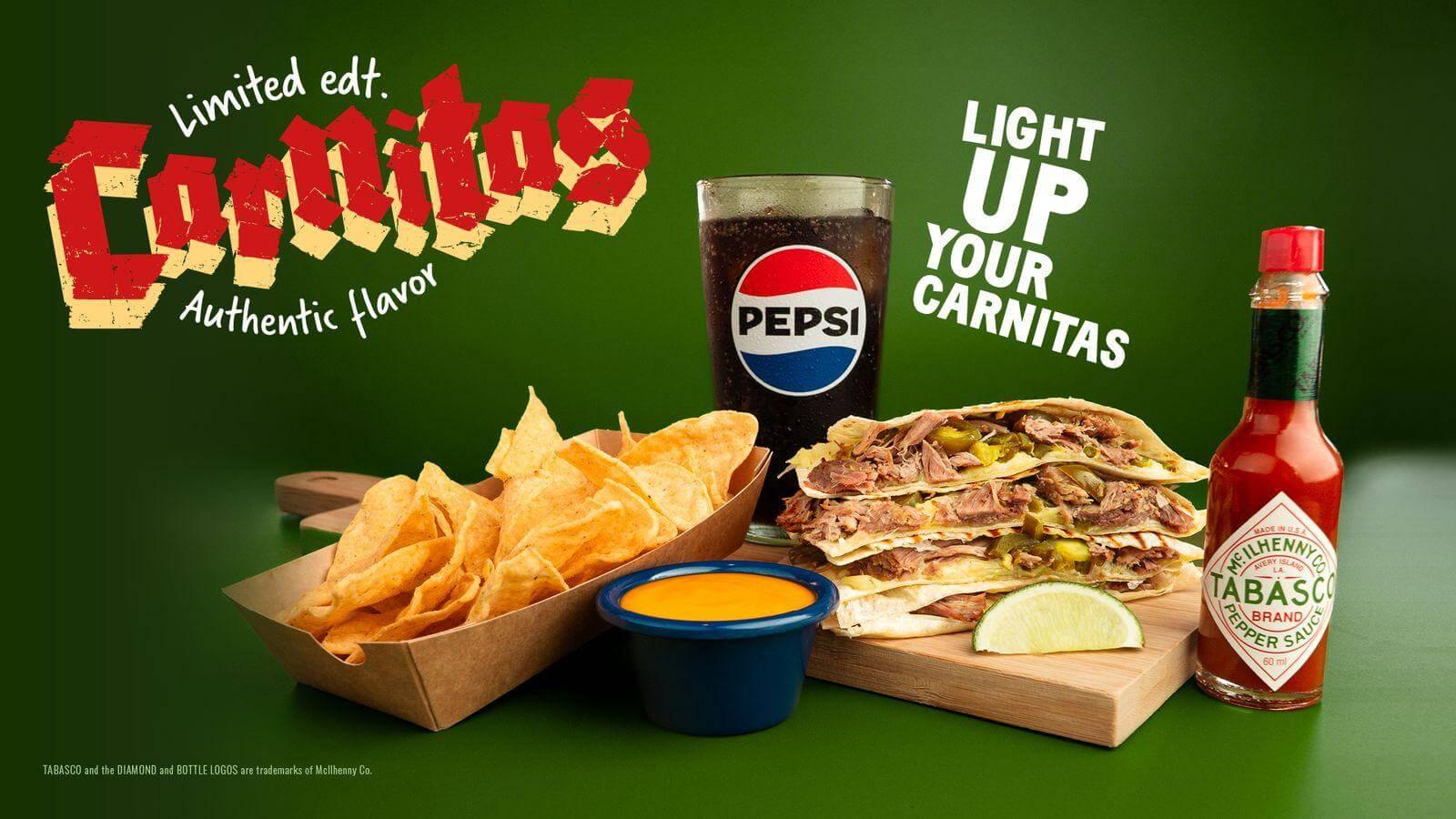 product-image-Carnitas Quesadilla + Nacho or Fries + Drink After 21